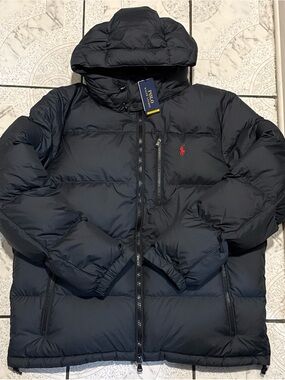 New Polo Ralph Lauren The Gorham Down Hooded Puffer Jacket Black Men’s Size XXL